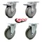 Service Caster 5 Inch Gray Polyurethane Wheel Swivel Top Plate Caster Total Lock Brakes, 2PK SCC-TTL20S514-PPUB-2-S-2 - alternate 2